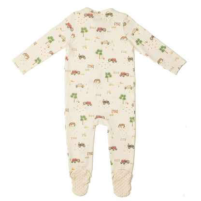 Organic Cotton Zip Sleepsuit Farm Print