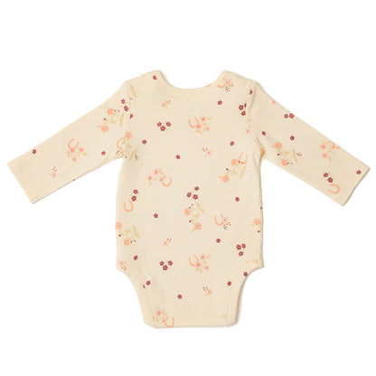 Organic Cotton Bodysuit Horseshoe Floral