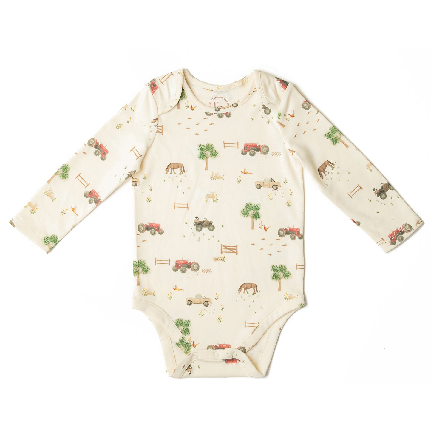 Organic Cotton Bodysuit Farm Print