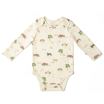 Organic Cotton Bodysuit Farm Print