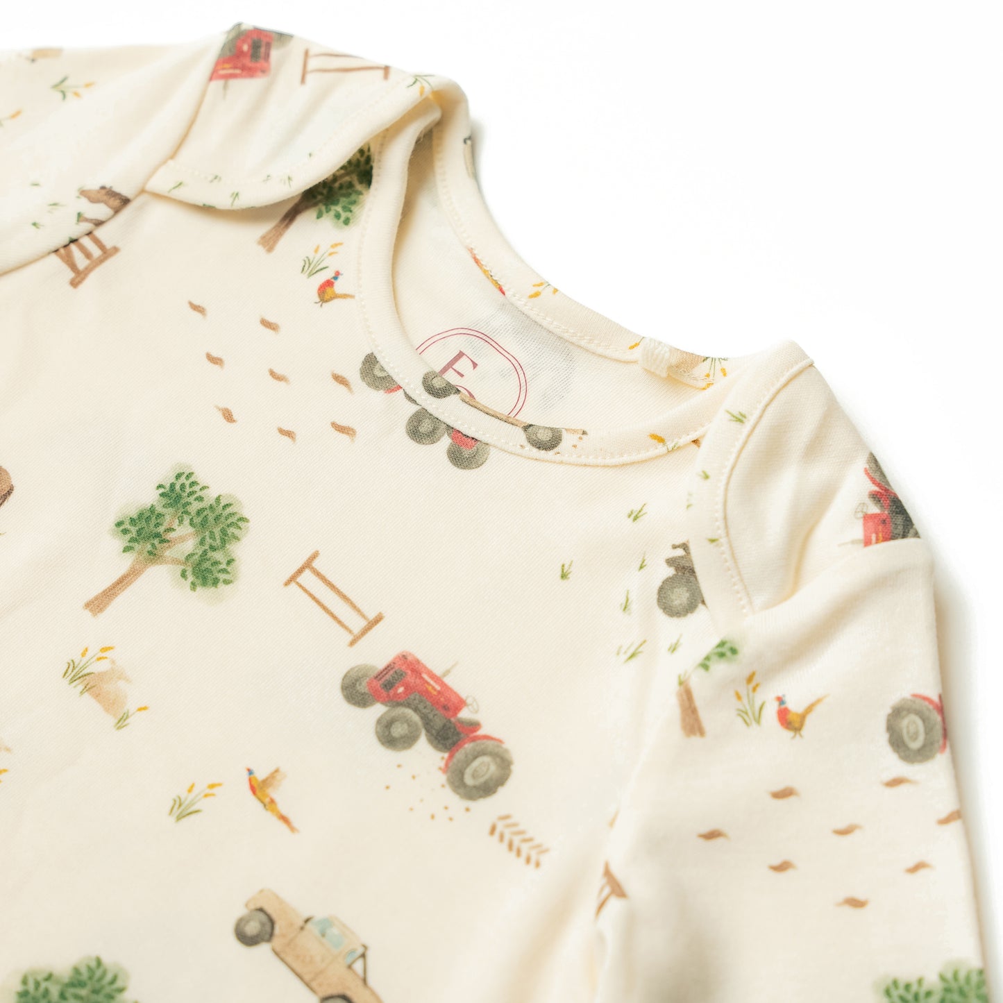 Organic Cotton Bodysuit Farm Print